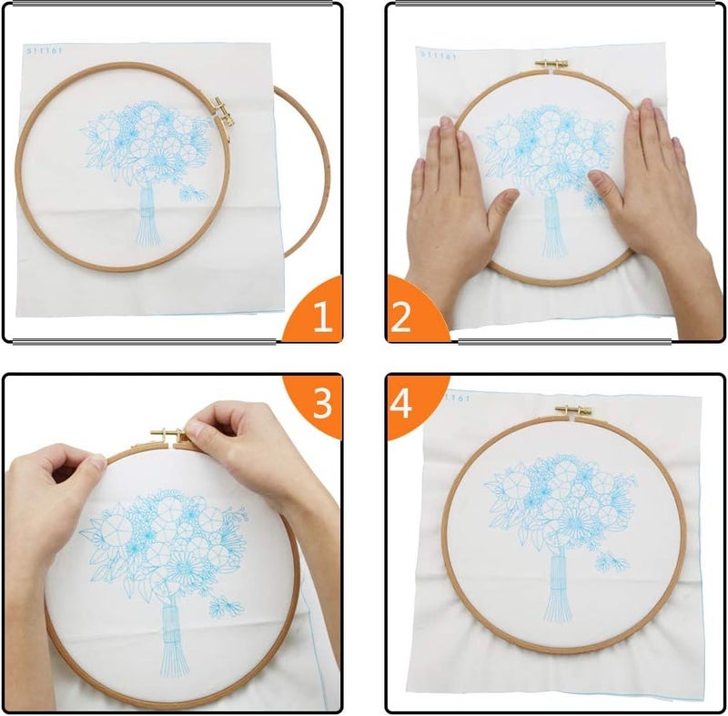 GuoFa 2 Pack 6 Inch Wood Embroidery Hoop, Beech Wood Cross Stitch Hoops for DIY Decoration - Image 5